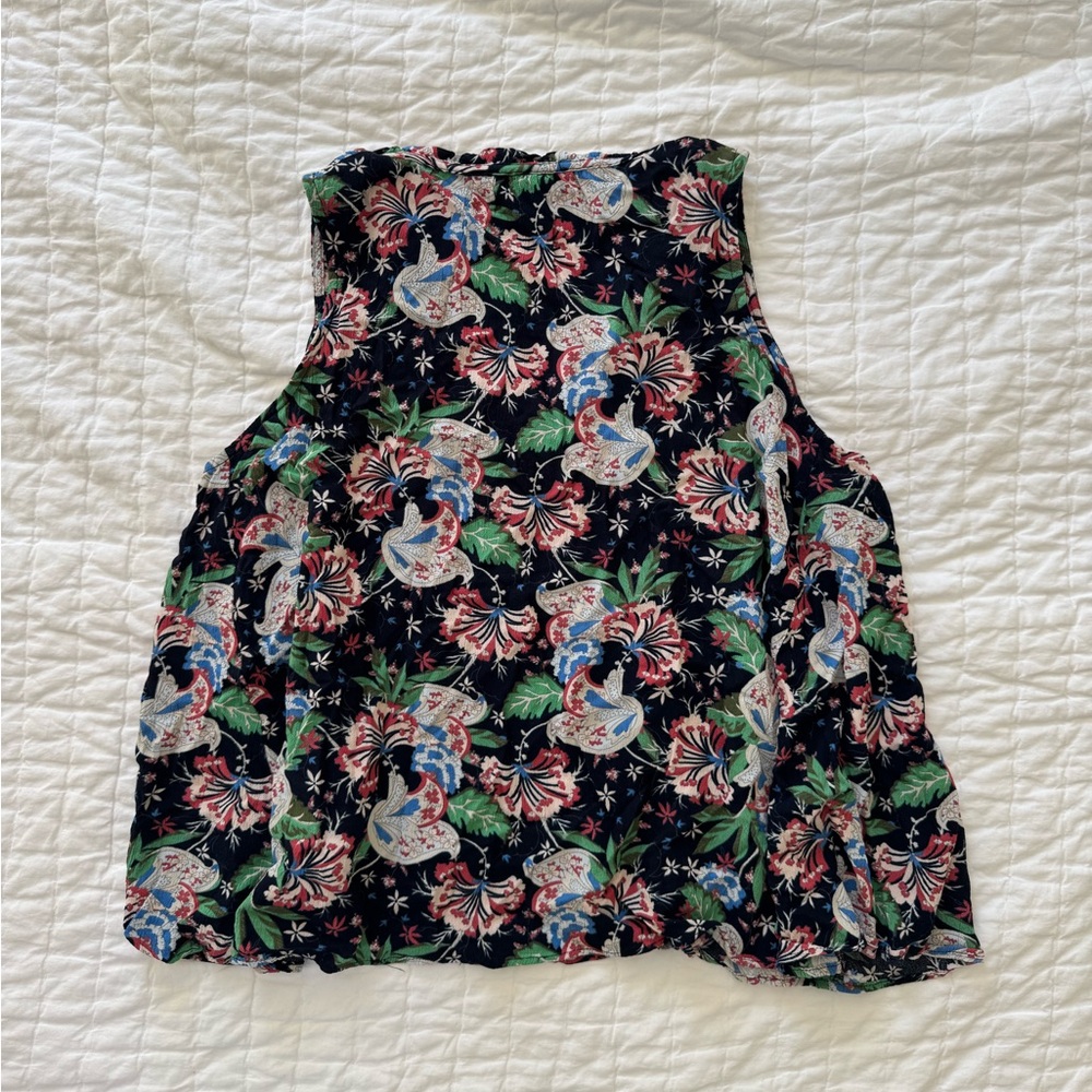 J. Crew Floral Sleeveless Blouse - Navy and Multicolor - Picture 4 of 4